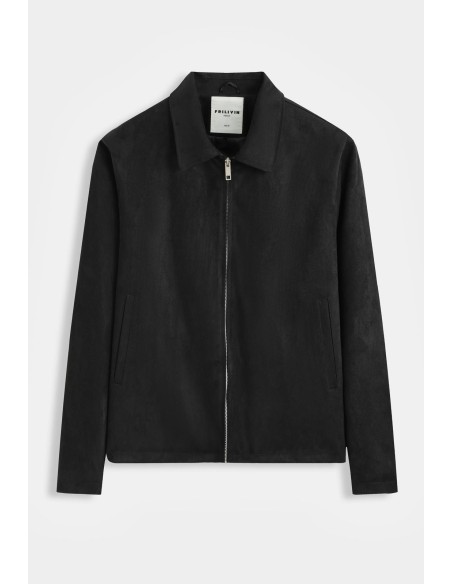 Veste Col Chemise Noire Homme | Zerda