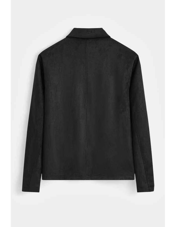 Veste Col Chemise Noire Homme | Zerda