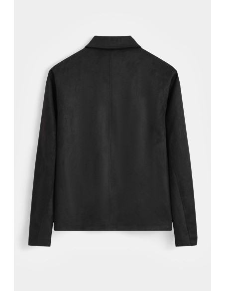 Veste Col Chemise Noire Homme | Zerda