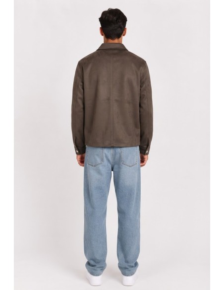 Veste Col Chemise Marron Homme | Zerda