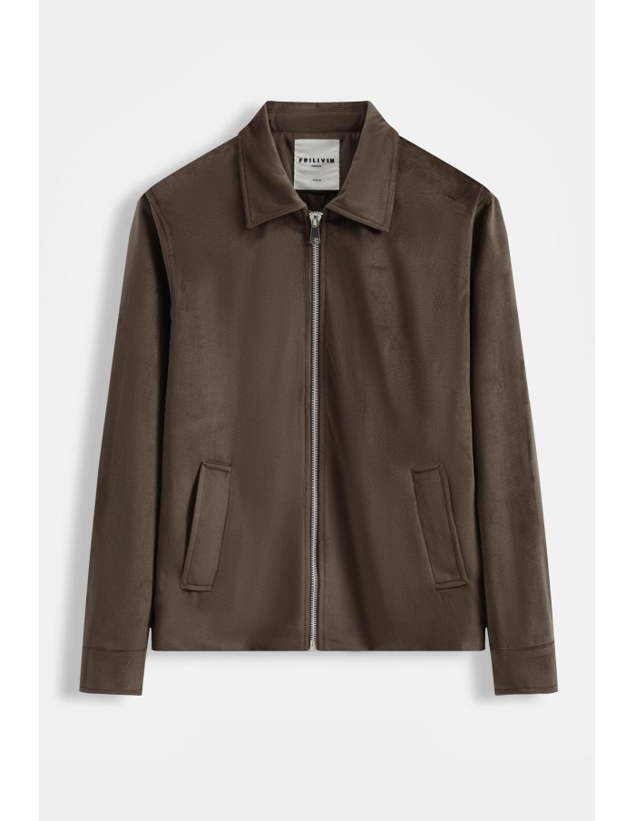 Veste Col Chemise Marron Homme | Zerda
