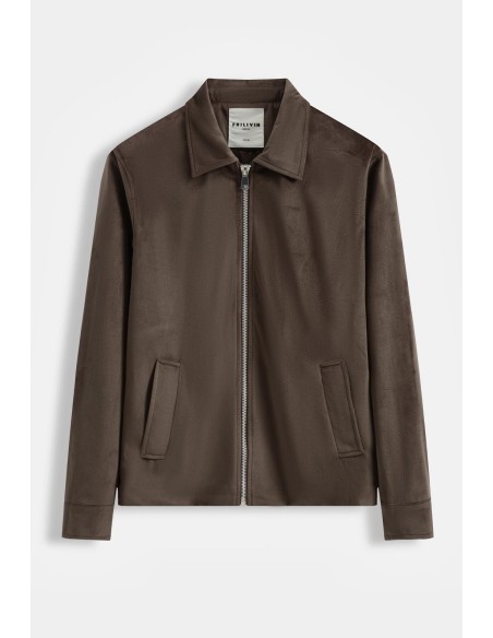 Veste Col Chemise Marron Homme | Zerda