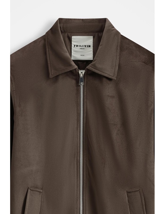 Veste Col Chemise Marron Homme | Zerda