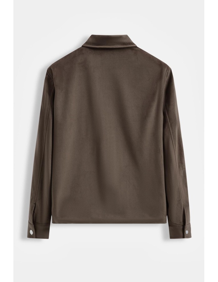 Veste Col Chemise Marron Homme | Zerda