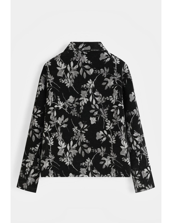 Veste Fleurie Noire Homme Imprimé Métallisé | Zerda