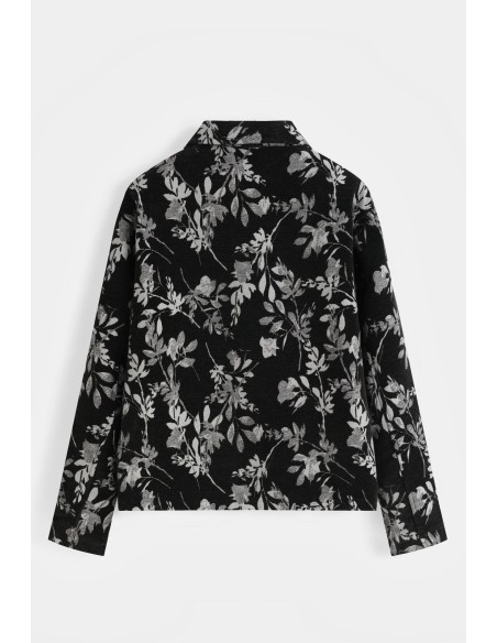 Veste Fleurie Noire Homme Imprimé Métallisé | Zerda