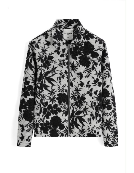 Veste Fleurie Grise Homme Motifs Floraux | Zerda
