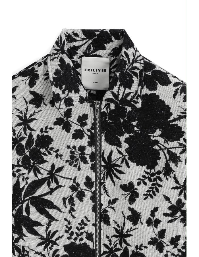 Veste Fleurie Grise Homme Motifs Floraux | Zerda