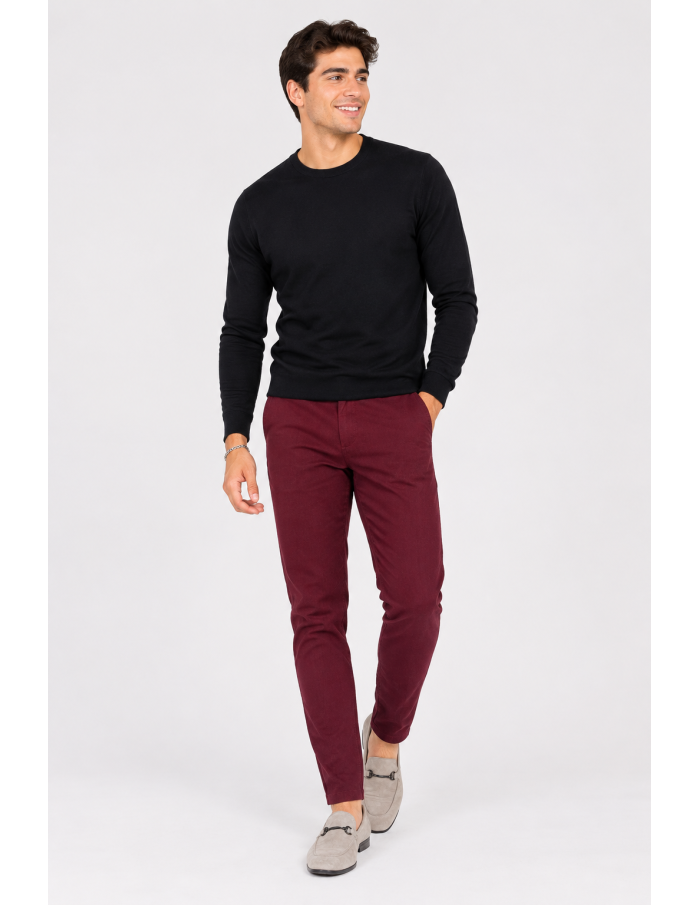 Pantalon Chino Bordeaux Homme | Zerda