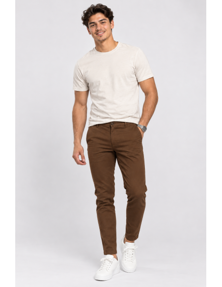Pantalon Chino Marron Homme | Zerda