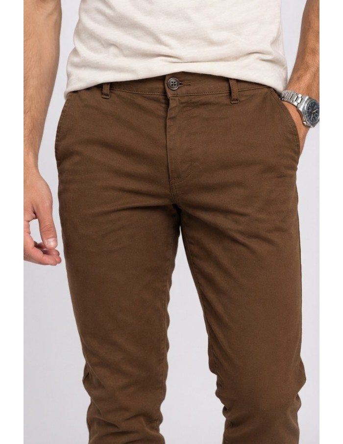 Pantalon Chino Marron Homme | Zerda
