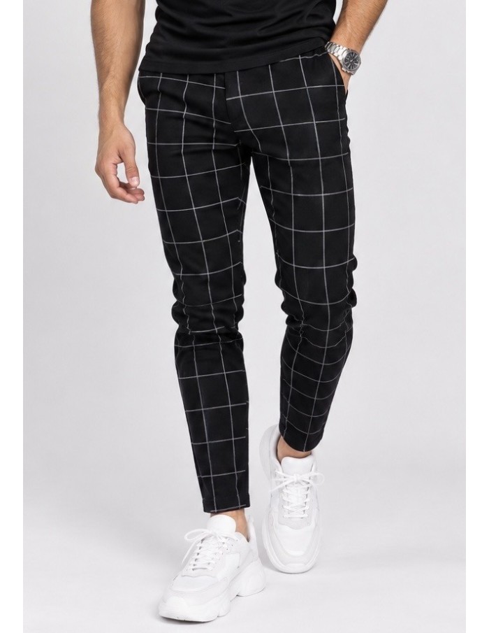 Pantalon Carreaux Noir Homme | Zerda