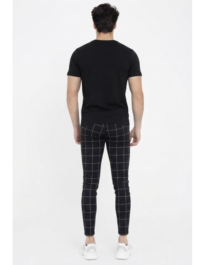Pantalon Carreaux Noir Homme | Zerda
