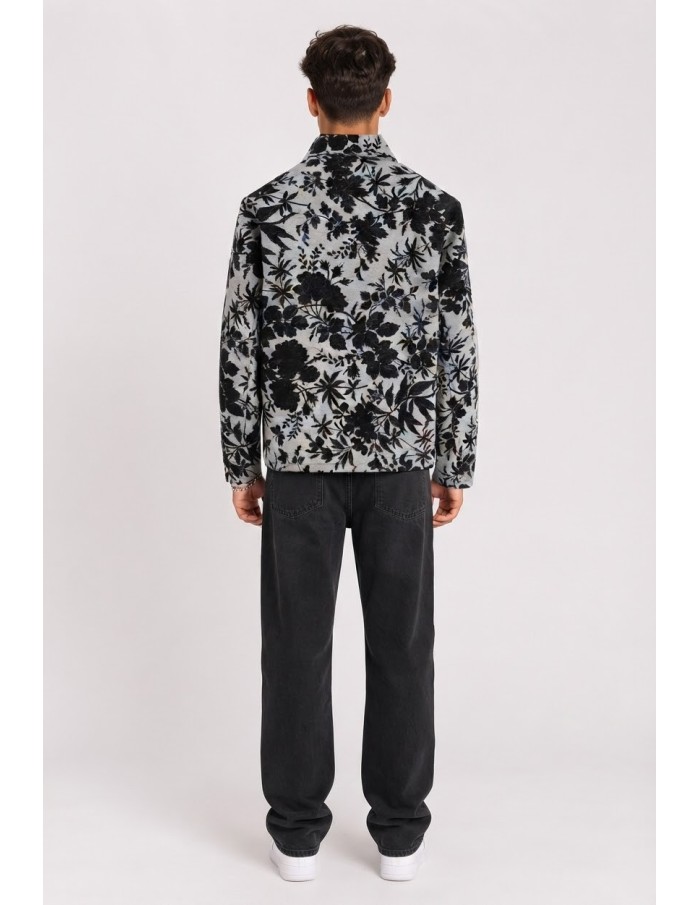 Veste Fleurie Grise Homme Motifs Floraux | Zerda
