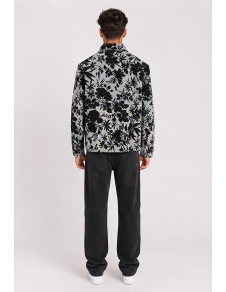 Veste Fleurie Grise Homme Motifs Floraux | Zerda