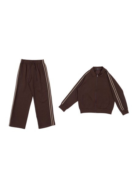 Ensemble Jogging Marron Homme Bandes | Zerda