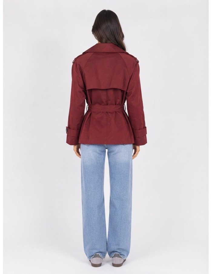 Trench Court Bordeaux Femme Ceinturé | Zerda