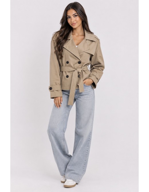 Trench Court Beige Femme Ceinturé | Zerda 2