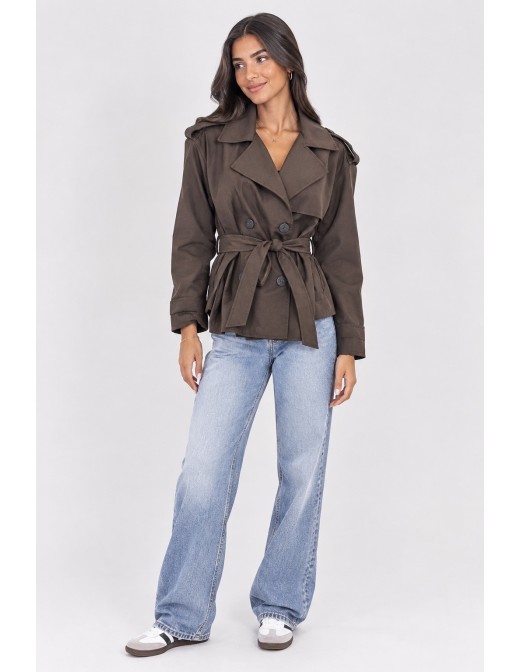 Trench Court Marron Femme Ceinturé | Zerda 2