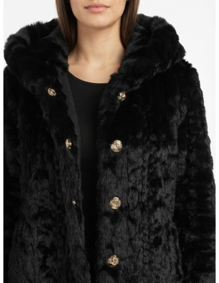 Manteau Fausse Fourrure Noir Femme | Zerda