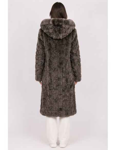 Manteau Fausse Fourrure Marron Femme | Zerda