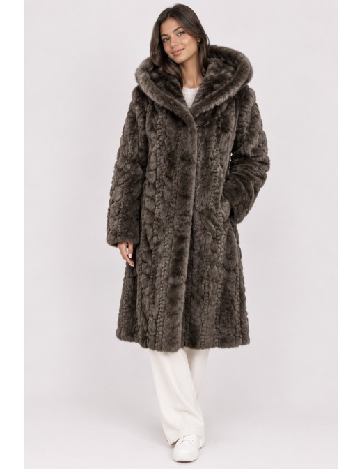 Manteau Fausse Fourrure Marron Femme | Zerda