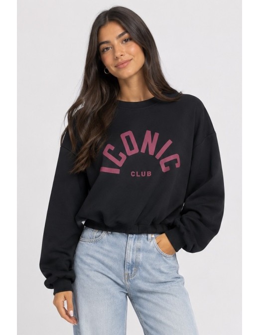 Sweat Iconic Club Noir Femme | Zerda
