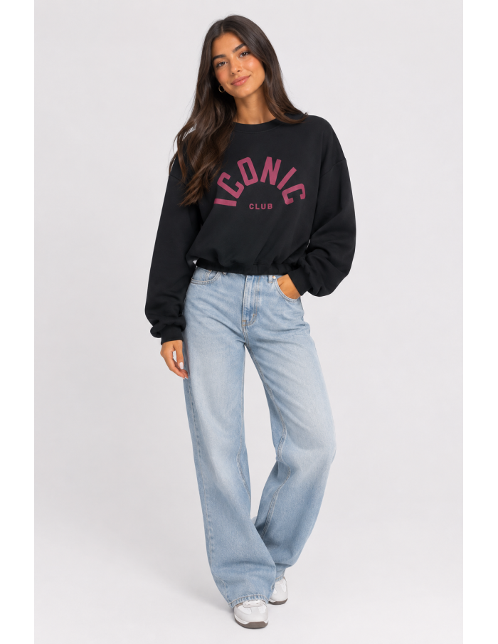 Sweat Iconic Club Noir Femme | Zerda