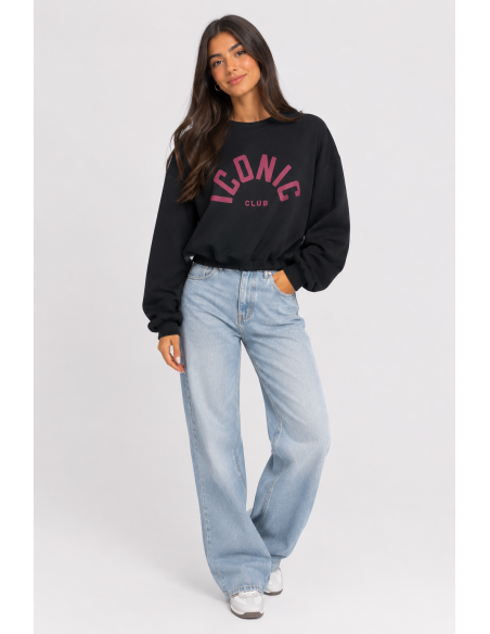 Sweat Iconic Club Noir Femme | Zerda