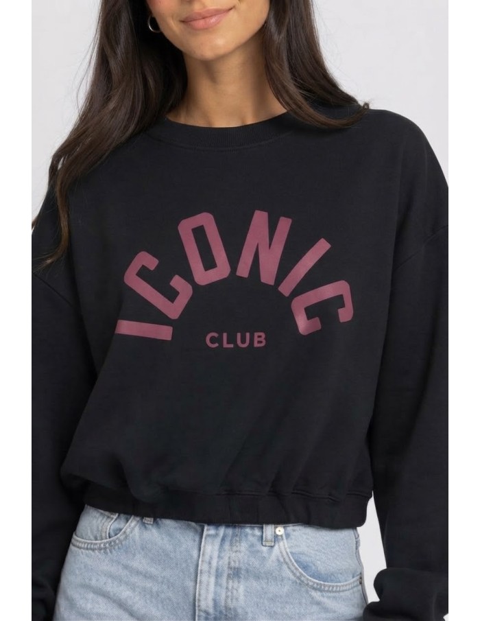 Sweat Iconic Club Noir Femme | Zerda