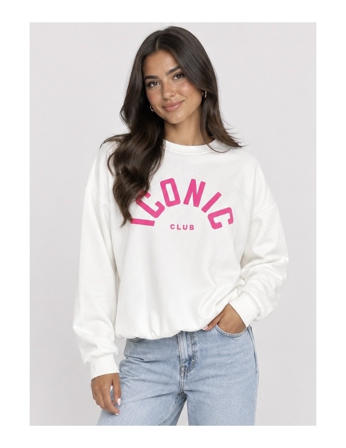 Sweat Iconic Club Blanc Femme | Zerda