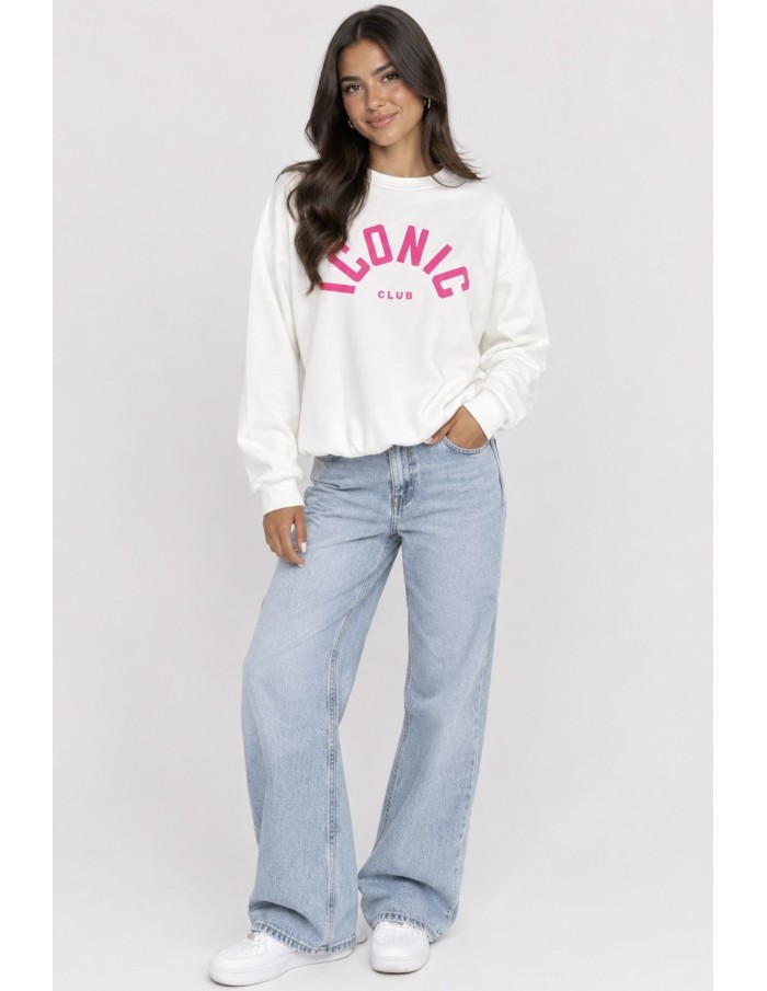 Sweat Iconic Club Blanc Femme | Zerda