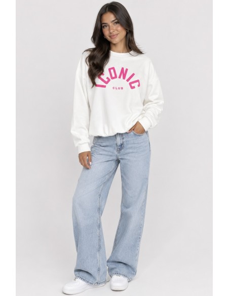 Sweat Iconic Club Blanc Femme | Zerda