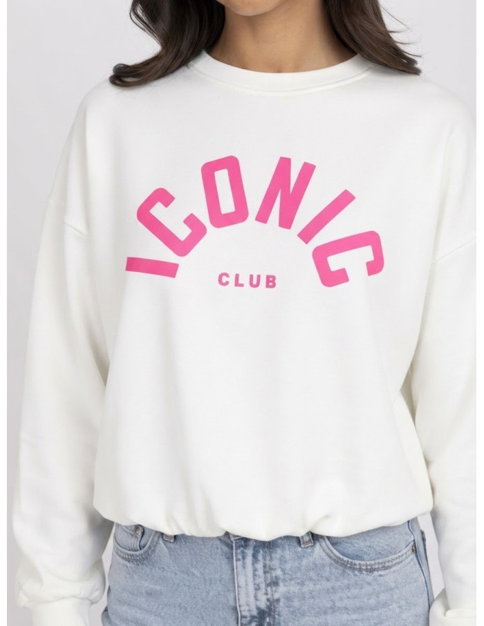 Sweat Iconic Club Blanc Femme | Zerda