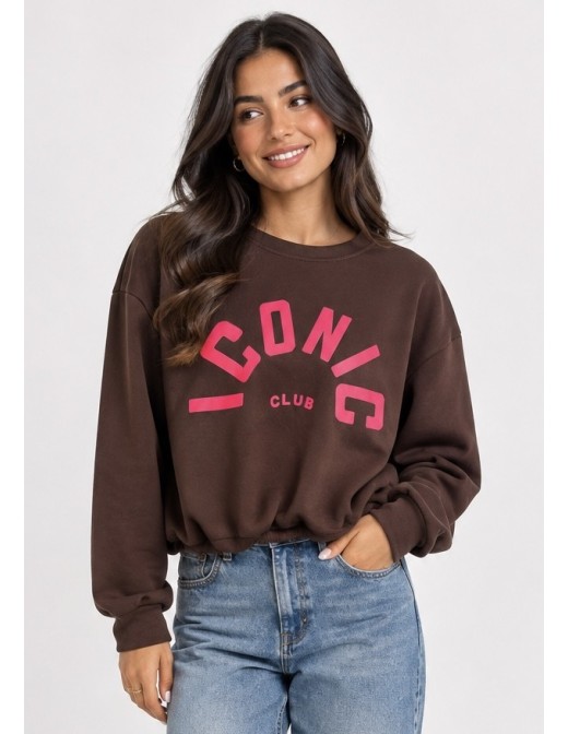 Sweat Iconic Club Marron Femme | Zerda