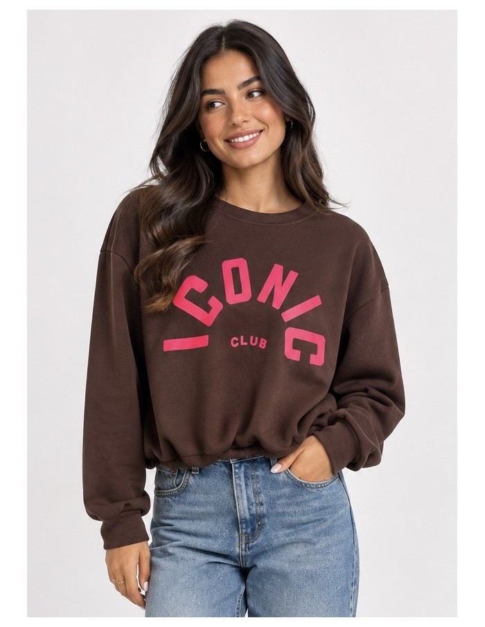 Sweat Iconic Club Marron Femme | Zerda