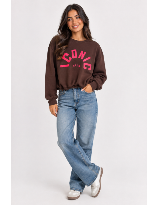 Sweat Iconic Club Marron Femme | Zerda 2
