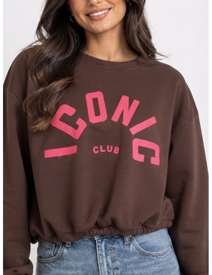 Sweat Iconic Club Marron Femme | Zerda