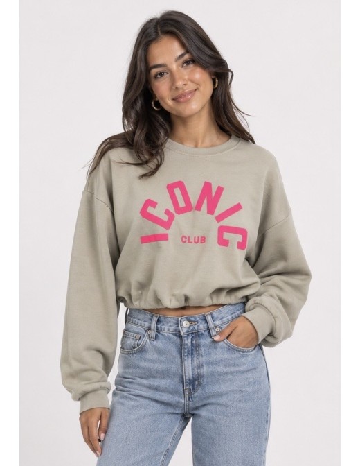 Sweat Iconic Club Taupe Femme | Zerda