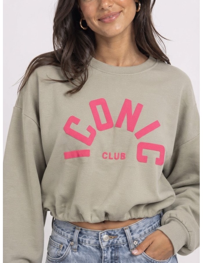 Sweat Iconic Club Taupe Femme | Zerda