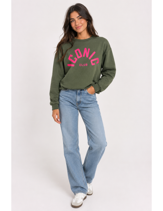 Sweat Iconic Club Kaki Femme | Zerda 2