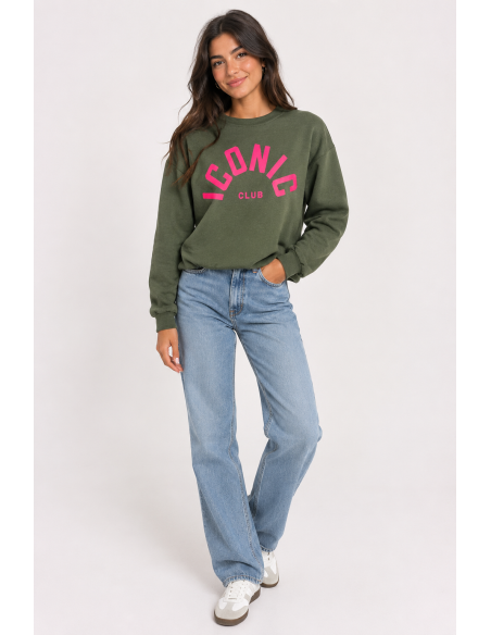 Sweat Iconic Club Kaki Femme | Zerda