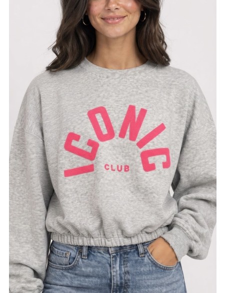 Sweat Iconic Club Gris Chiné Femme | Zerda