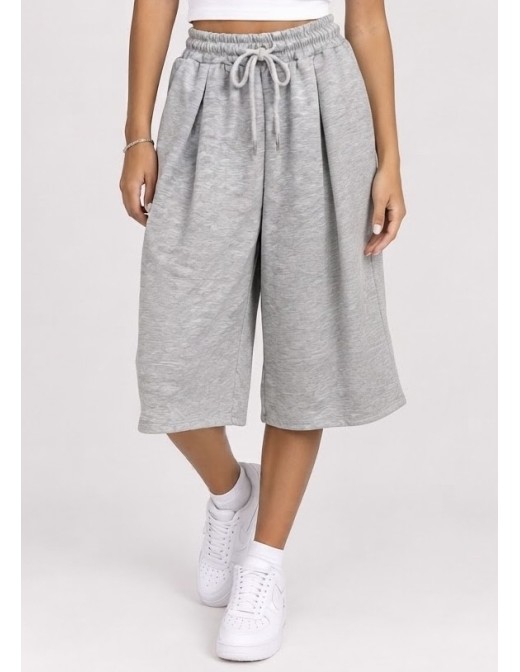 Pantacourt Jogging Gris Chiné Femme | Zerda