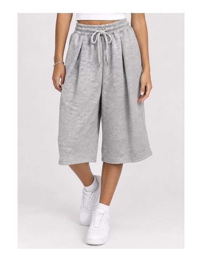 Pantacourt Jogging Gris Chiné Femme | Zerda
