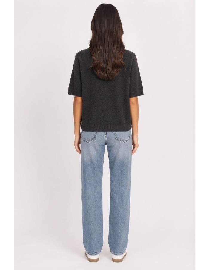 Pull Manches Courtes Noir Femme | Zerda