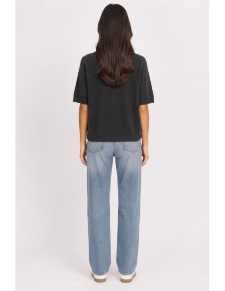 Pull Manches Courtes Noir Femme | Zerda