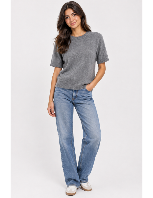 Pull Manches Courtes Gris Femme | Zerda 2