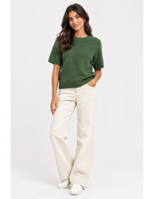 Pull Manches Courtes Vert sapin Femme | Zerda 2