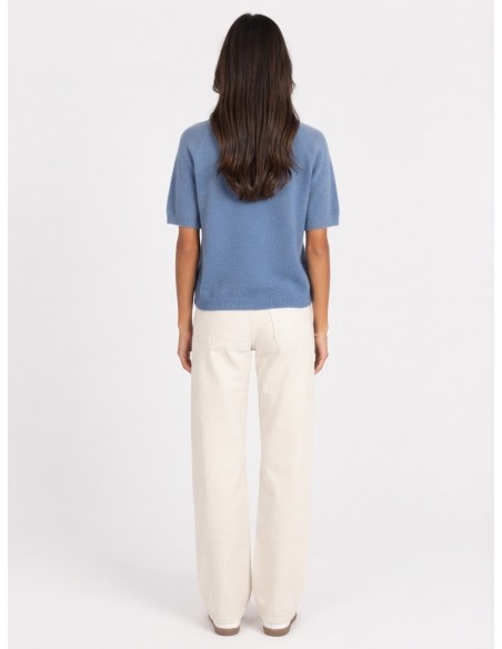 Pull Manches Courtes Bleu Femme | Zerda
